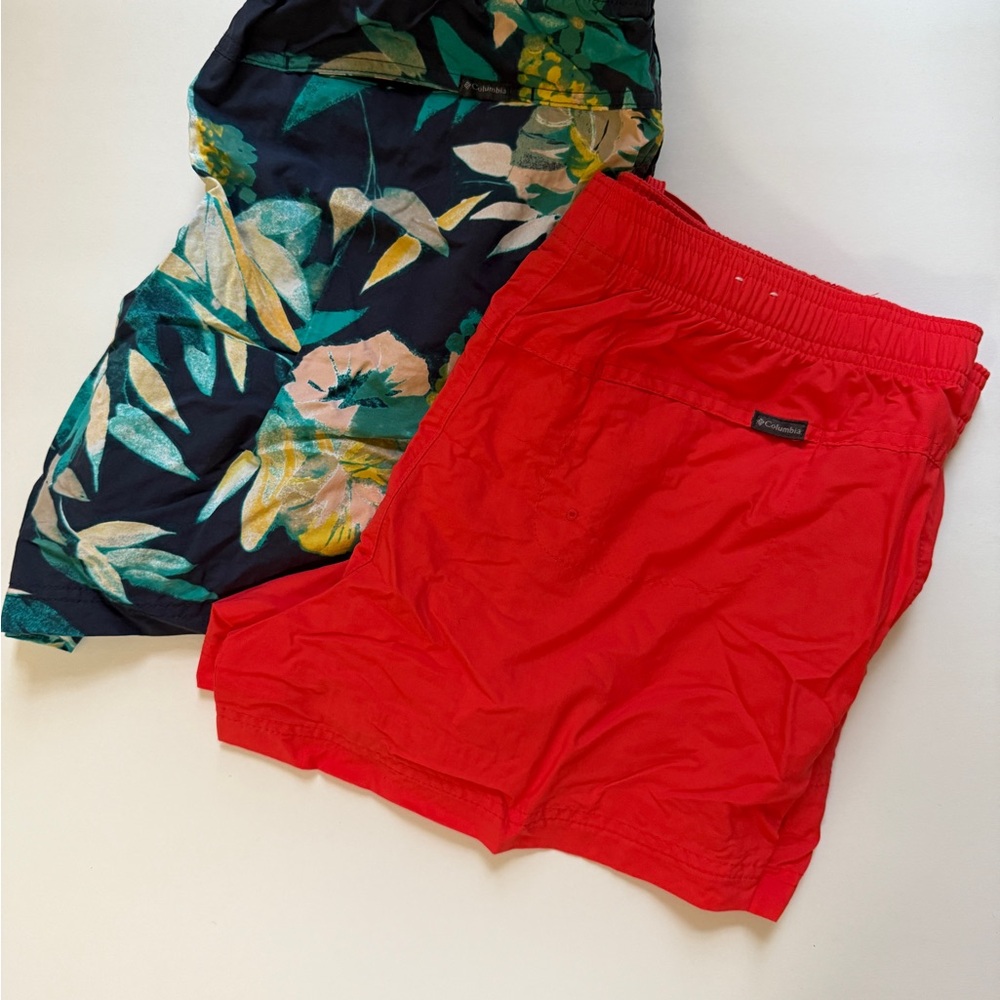Columbia Red and Multicolor Swim Shorts